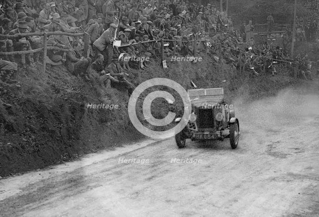 Lea-Francis Hyper competing in the Shelsley Walsh Amateur Hillclimb, Worcestershire, 1929. Artist: Bill Brunell.