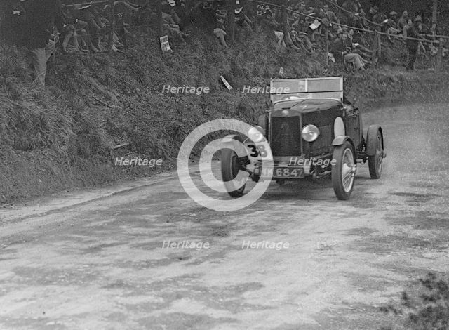 Lea-Francis Hyper competing in the Shelsley Walsh Amateur Hillclimb, Worcestershire, 1929. Artist: Bill Brunell.