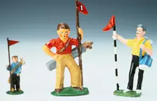 Lead golf caddy figures, 20th century. Creator: Unknown