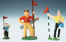 Lead golf caddy figures, 20th century. Creator: Unknown