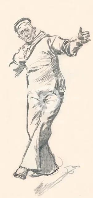 Lead pencil sketch by Phil May, c19th century (1903-1904). Artist: Philip William May.