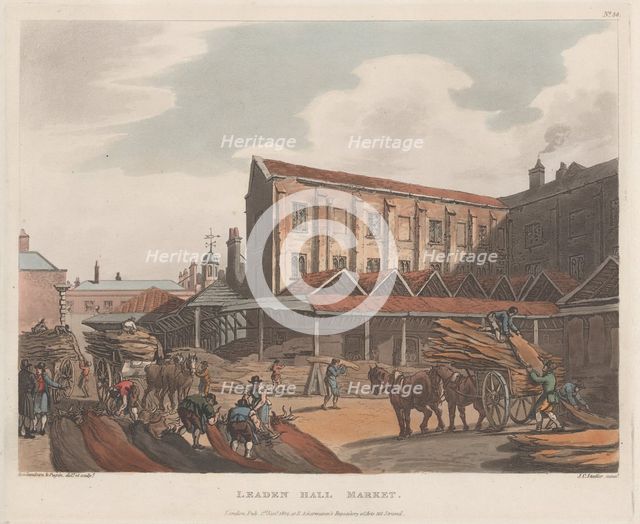 Leaden Hall Market, January 1, 1809., January 1, 1809. Creator: Joseph Constantine Stadler.