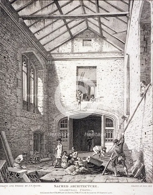 Leadenhall Chapel, London, 1814. Artist: John Thomas Smith