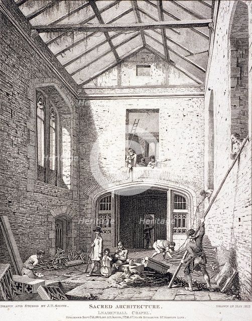 Leadenhall Chapel, London, 1814. Artist: John Thomas Smith