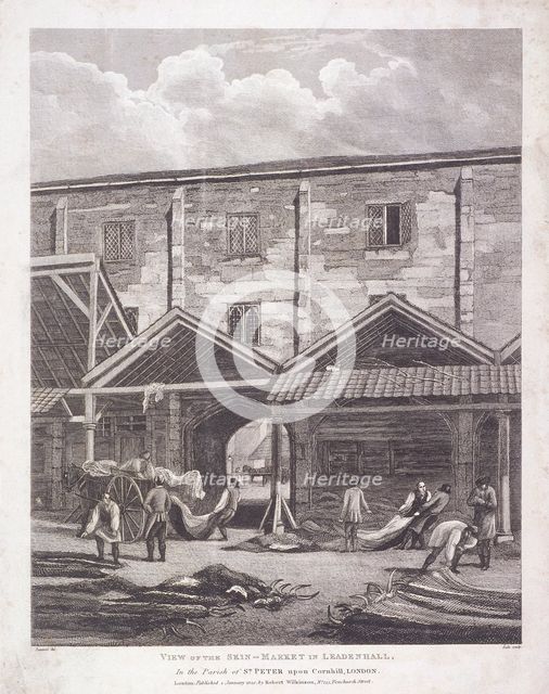 Leadenhall Market, London, 1825. Artist: Thomas Dale
