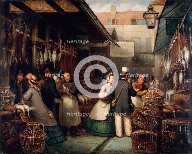 Leadenhall Market, London, 1865.  Artist: Andries Scheerboom