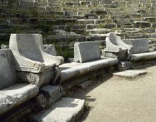 Leader seat, Theatre, Priene, Ionia, Anatolia, Turkey, 1999. Creator: Unknown