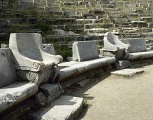 Leader seat, Theatre, Priene, Ionia, Anatolia, Turkey, 1999. Creator: Unknown