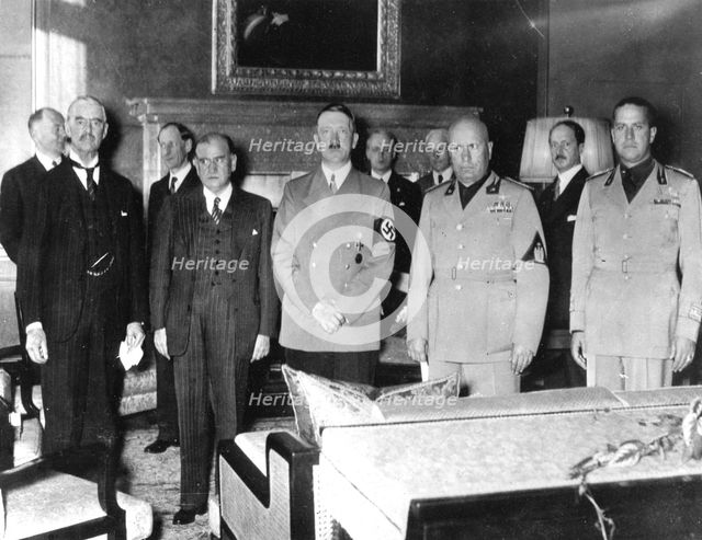 Leaders at the Munich Peace Conference, September 1938. Artist: Unknown