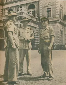 Leaders in the Burma Campaign met in Rangoon after the city's fall on May 3, 1945 1945