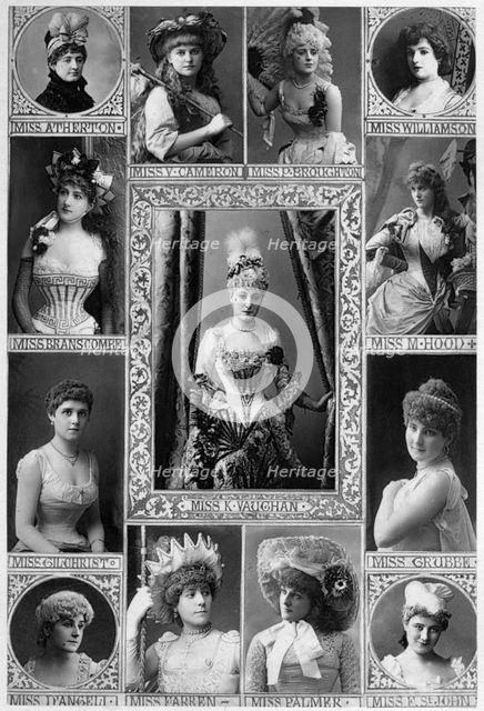 Leading actresses of the 19th century, 1890.Artist: W&D Downey