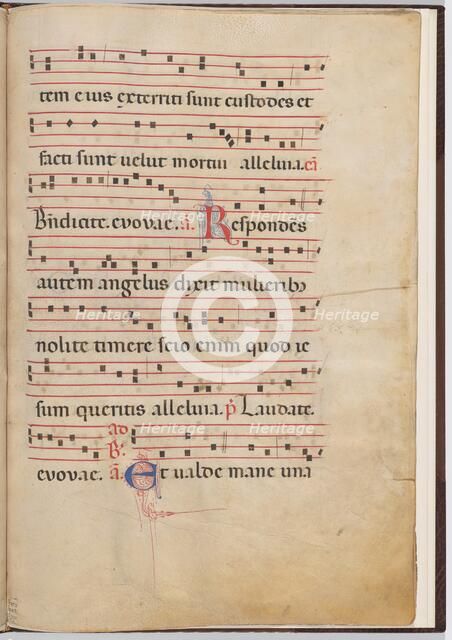 Leaf 4 from an antiphonal fragment, c. 1275. Creator: Unknown.