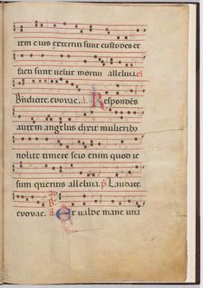 Leaf 4 from an antiphonal fragment, c. 1275. Creator: Unknown