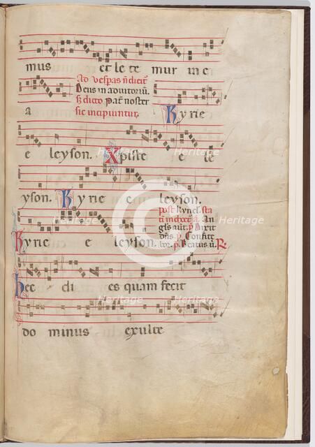 Leaf 5 from an antiphonal fragment, c. 1275. Creator: Unknown.