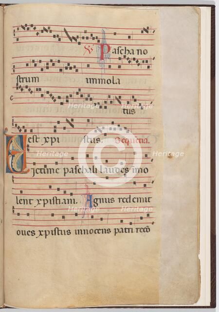 Leaf 6 from an antiphonal fragment, c. 1275. Creator: Unknown.