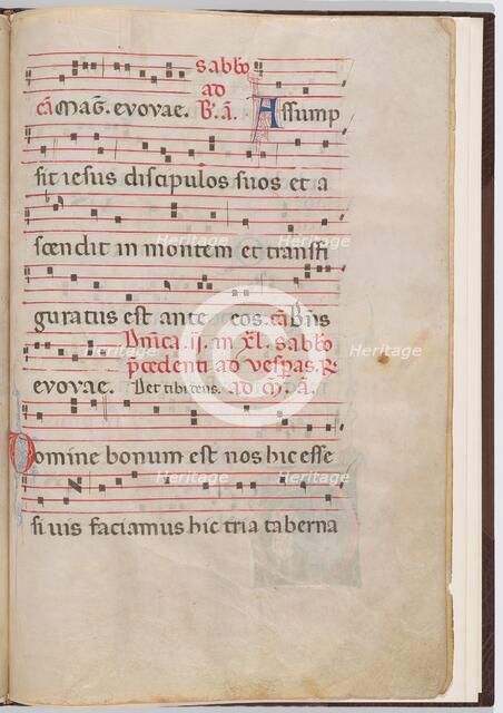 Leaf 7 from an antiphonal fragment, c. 1275. Creator: Unknown.