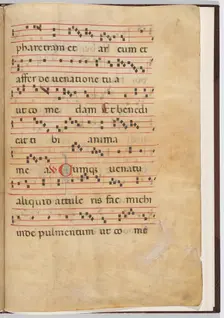 Leaf 8 from an antiphonal fragment, c. 1275. Creator: Unknown