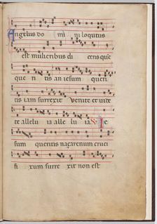 Leaf 2 from an antiphonal fragment, c. 1275. Creator: Unknown