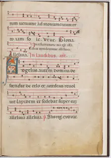 Leaf 3 from an antiphonal fragment, c. 1275. Creator: Unknown