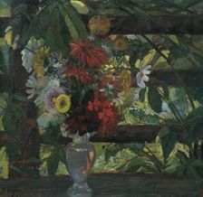 Leaf with flowers, undated. (c1920s) Creator: Wilhelm Legler