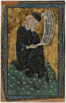 Leaf: Abelard with Scroll, 14th century. Creator: Unknown