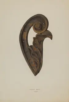Leaf and Scroll, 1938. Creator: Eugene Bartz