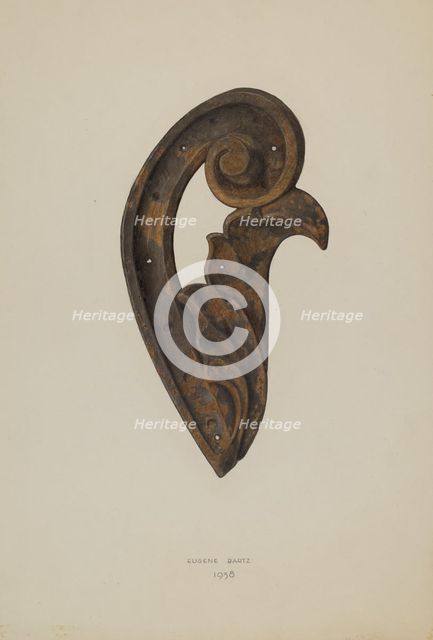 Leaf and Scroll, 1938. Creator: Eugene Bartz.