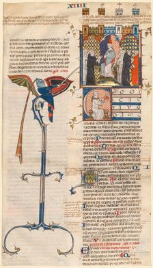 Leaf Excised from a "Decretum" by Gratian: Initial C..., c. 1300-1310. Creator: Unknown