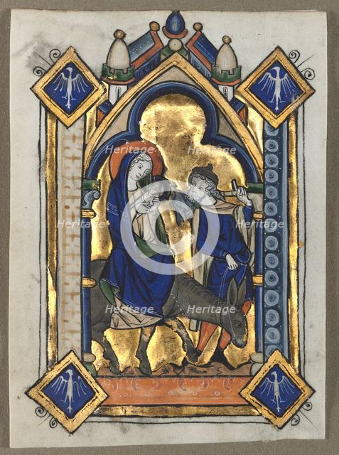 Leaf Excised from a Psalter: Flight Into Egypt, c. 1260. Creator: Unknown.