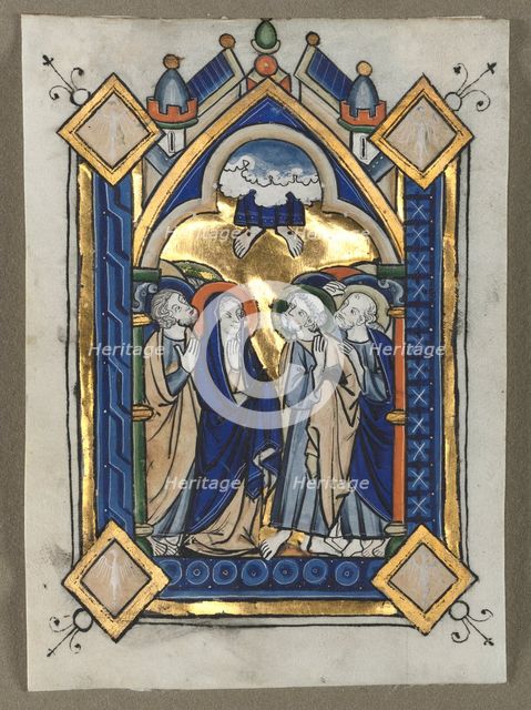 Leaf Excised from a Psalter: The Ascension, c. 1260. Creator: Unknown.