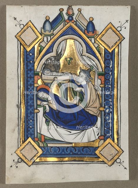Leaf Excised from a Psalter: The Nativity, c. 1260. Creator: Unknown.