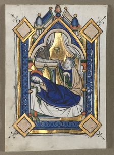 Leaf Excised from a Psalter: The Nativity, c. 1260. Creator: Unknown
