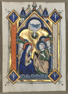 Leaf Excised from a Psalter: The Pentecost, c. 1260. Creator: Unknown