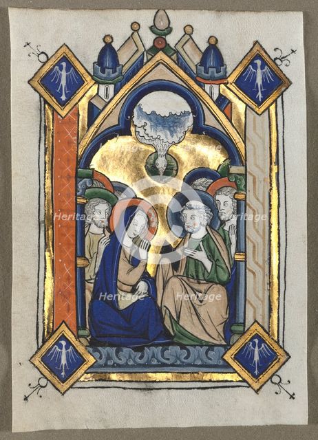 Leaf Excised from a Psalter: The Pentecost, c. 1260. Creator: Unknown.