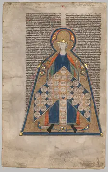 Leaf Excised from Henry of Segusio's "Summa Aurea": Table of Consanguinity, c. 1280. Creator: Unknown