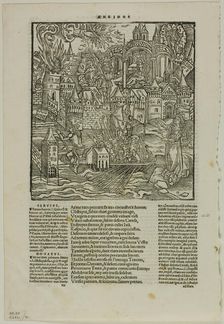 Leaf from Opera by Virgilius (after the Strasbourg Virgil, 1502), plate 90 from Woodcuts...1937. Creators: Unknown, Max Geisberg