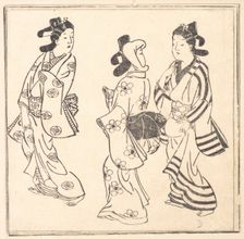 Leaf from a Book Entitled: Wakoku Hiaku-jo: One Hundred Japanese Women. Creator: Hishikawa Moronobu