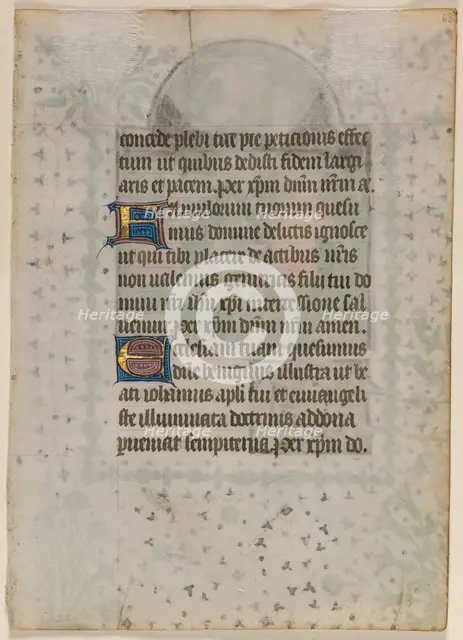 Leaf from a Book of Hours: Text (verso), c. 1410-20. Creator: Boethius Illuminator (Flemish, active c. 1414-20).