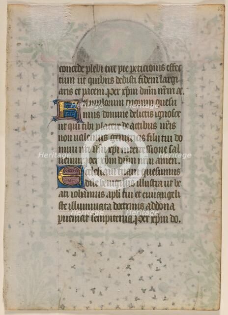 Leaf from a Book of Hours: Text (verso), c. 1410-20. Creator: Boethius Illuminator (Flemish, active c. 1414-20).