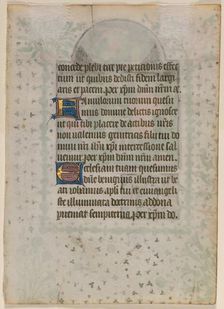 Leaf from a Book of Hours: Text (verso), c. 1410-20. Creator: Boethius Illuminator (Flemish, active c. 1414-20)
