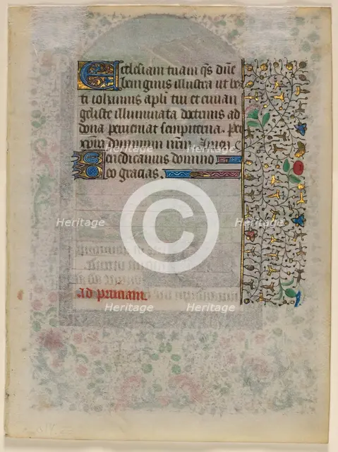 Leaf from a Book of Hours: Text (verso), c. 1430. Creator: Unknown.