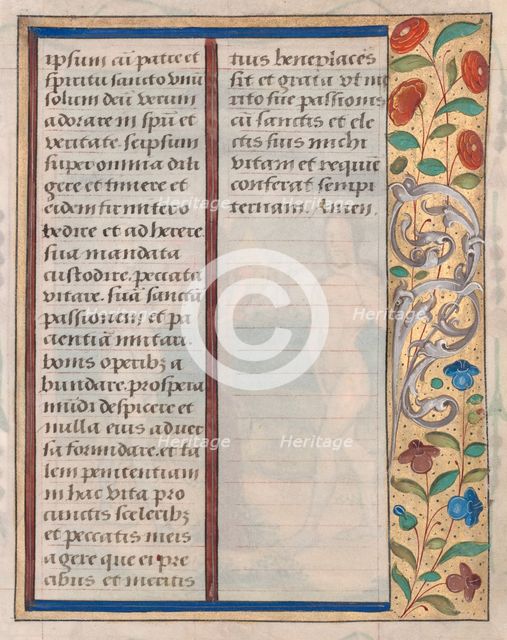 Leaf from a Book of Hours: Text with Illustrated Border (verso), c. 1510. Creator: Unknown.