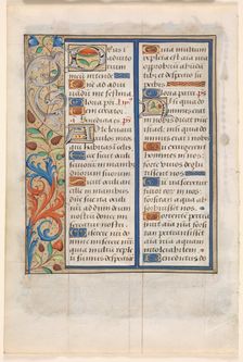 Leaf from a Book of Hours: Text with Illustrated Border (verso), c. 1510. Creator: Unknown