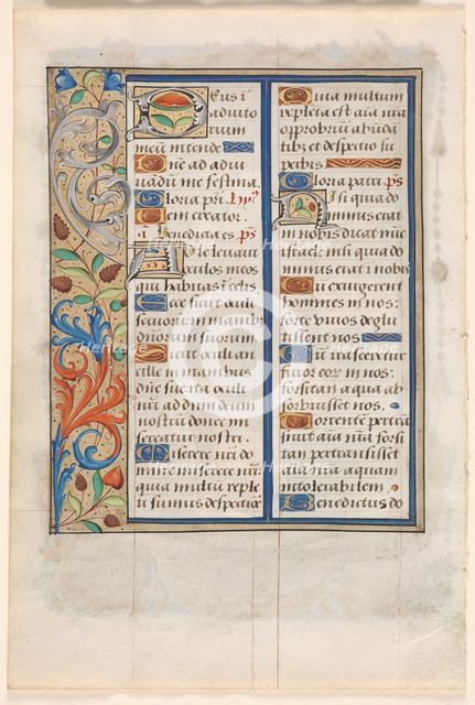 Leaf from a Book of Hours: Text with Illustrated Border (verso), c. 1510. Creator: Unknown.