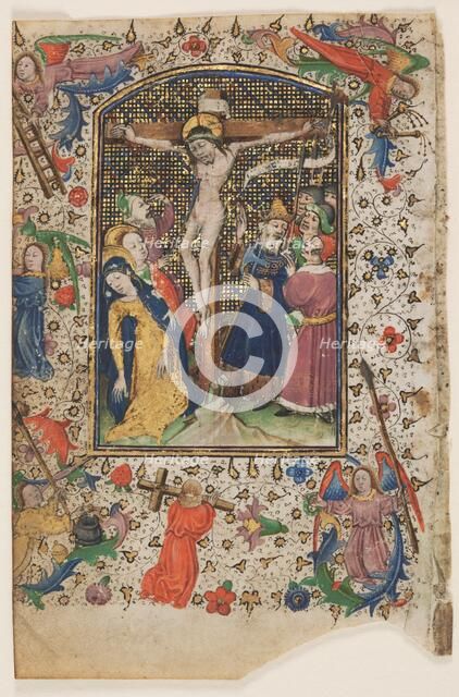 Leaf from a Book of Hours: The Crucifixion, 1430s. Creator: Master of Guillebert de Mets (Flemish); Workshop, and.