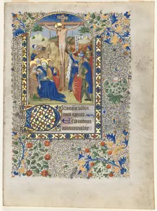 Leaf from a Book of Hours: The Crucifixion (Hours of the Cross), c. 1435. Creator: Unknown