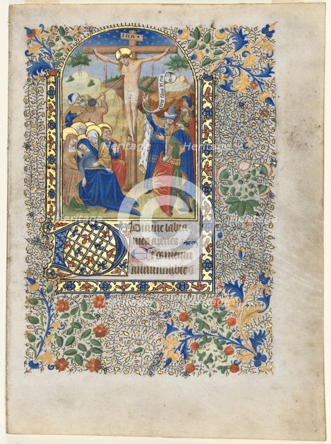 Leaf from a Book of Hours: The Crucifixion (Hours of the Cross), c. 1435. Creator: Unknown.