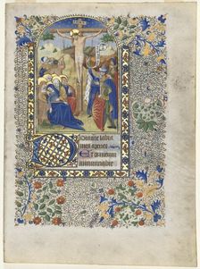 Leaf from a Book of Hours: The Crucifixion (Hours of the Cross), c. 1435. Creator: Unknown