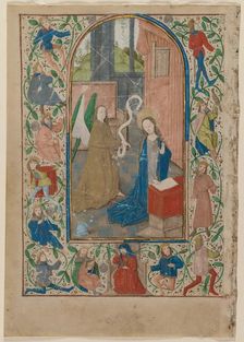 Leaf from a Book of Hours: The Annunciation, 1470s. Creator: Unknown