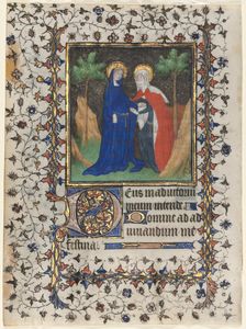 Leaf from a Book of Hours: The Visitation, c. 1415. Creator: Boucicaut Master (French, Paris, active about 1410-25), workshop of